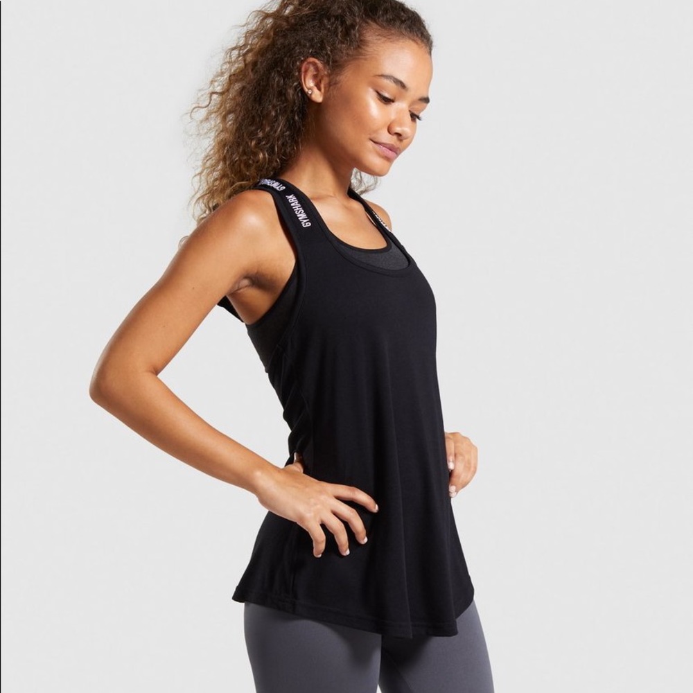 GYMSHARK black ark halter neck vest